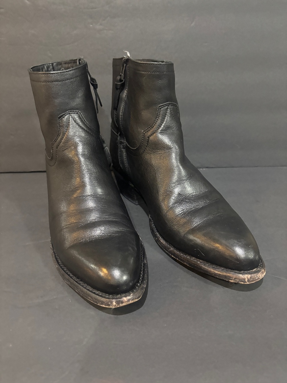 Tecovas Men’s Black Leather Western Ankle Boots Size 10B Narrow Handmade Mexico
